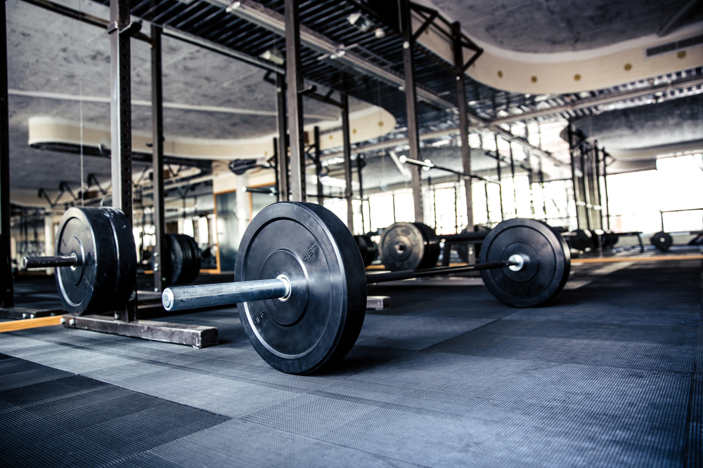 Closeup image of a gym interior with equipment